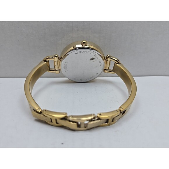Fossil Georgia ES3293 Womens Gold Tone Crystal Dial Bracelet Watch New Battery - Picture 8 of 11